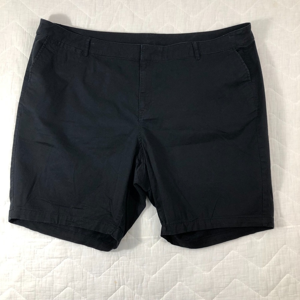 Lane Bryant Shorts Women's‎ Plus Size 26 Black Bermuda Chino 9" Inseam